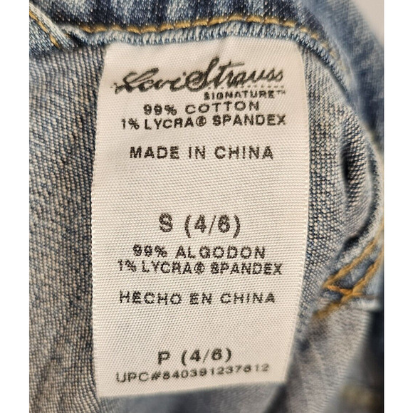 Levi Strauss Womens Signature Jean Jacket Size Small 4/6 Adjustable Waist - Picture 4 of 6